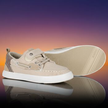 Boys Beige Boat Shoes