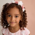 Girls White & Pink Flower Headband, 1, hi-res
