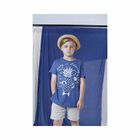 Boys Short Sleeve Navy Blue T-Shirt, 1, hi-res