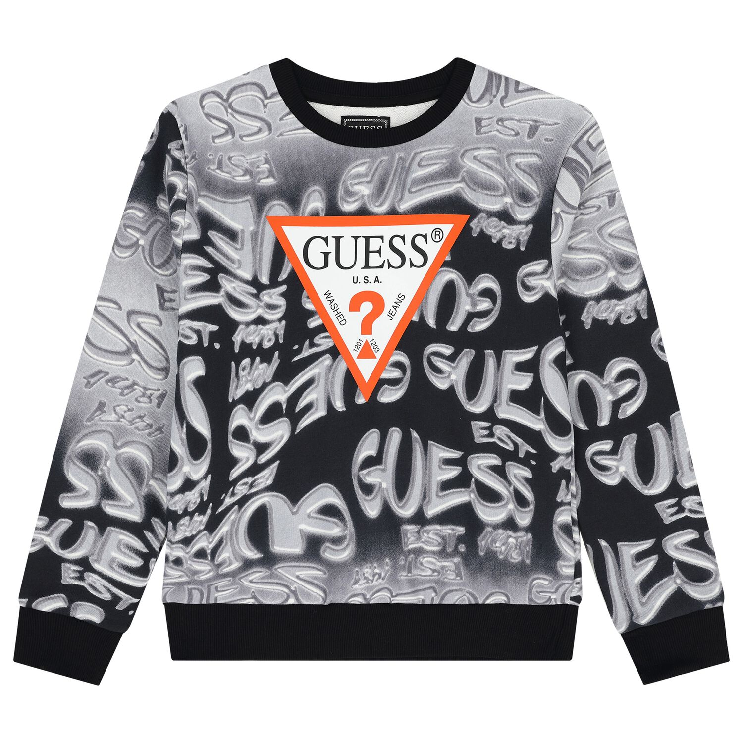 Boys Black & Grey Logo Sweatshirt, 3, hi-res