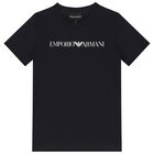 Boys Navy Blue Logo T-Shirt, 3, hi-res