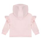 Younger Girls Pink Logo Hooded Zip Up Top, 1, hi-res