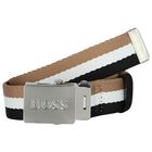 Boys Black Logo Belt, 1, hi-res