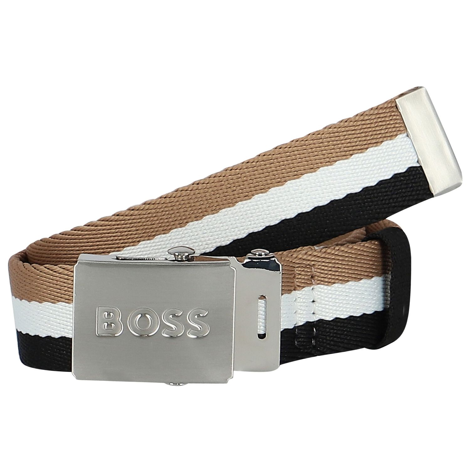 Boys Black Logo Belt, 1, hi-res