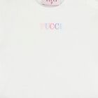 Younger Girls White & Pink Logo Dress, 1, hi-res