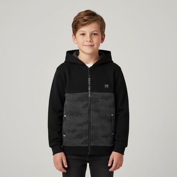 Boys Black Zip Up Top