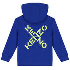 Boys Blue Logo Zip Up Top, 1, hi-res