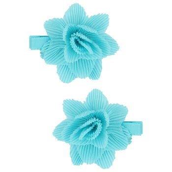 Girls Blue Flower Hairclips ( 2-Pack )