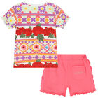 Baby Girls Red, White & Pink Logo Shorts Set, 1, hi-res