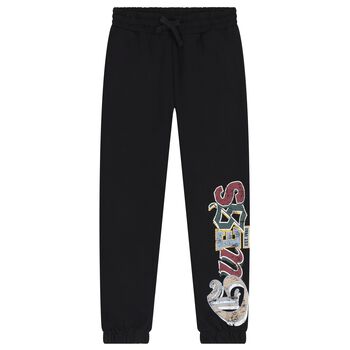Boys Black Logo Joggers