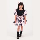 Girls Black Bow T-Shirt, 1, hi-res