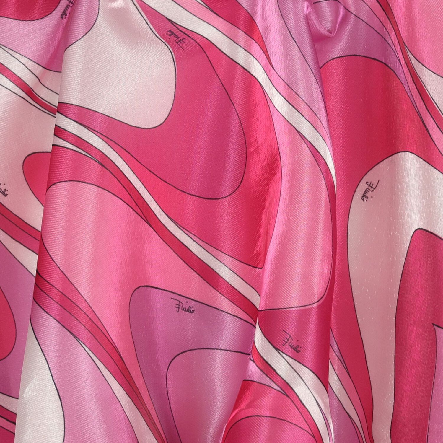 Girls Pink & Purple Marmo Satin Skirt, 1, hi-res