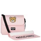 Pink Teddy Bear Logo Baby Changing Bag, 3, hi-res
