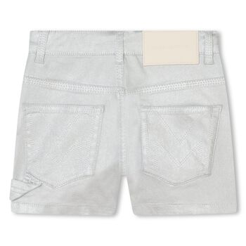 Girls Silver Logo Shorts