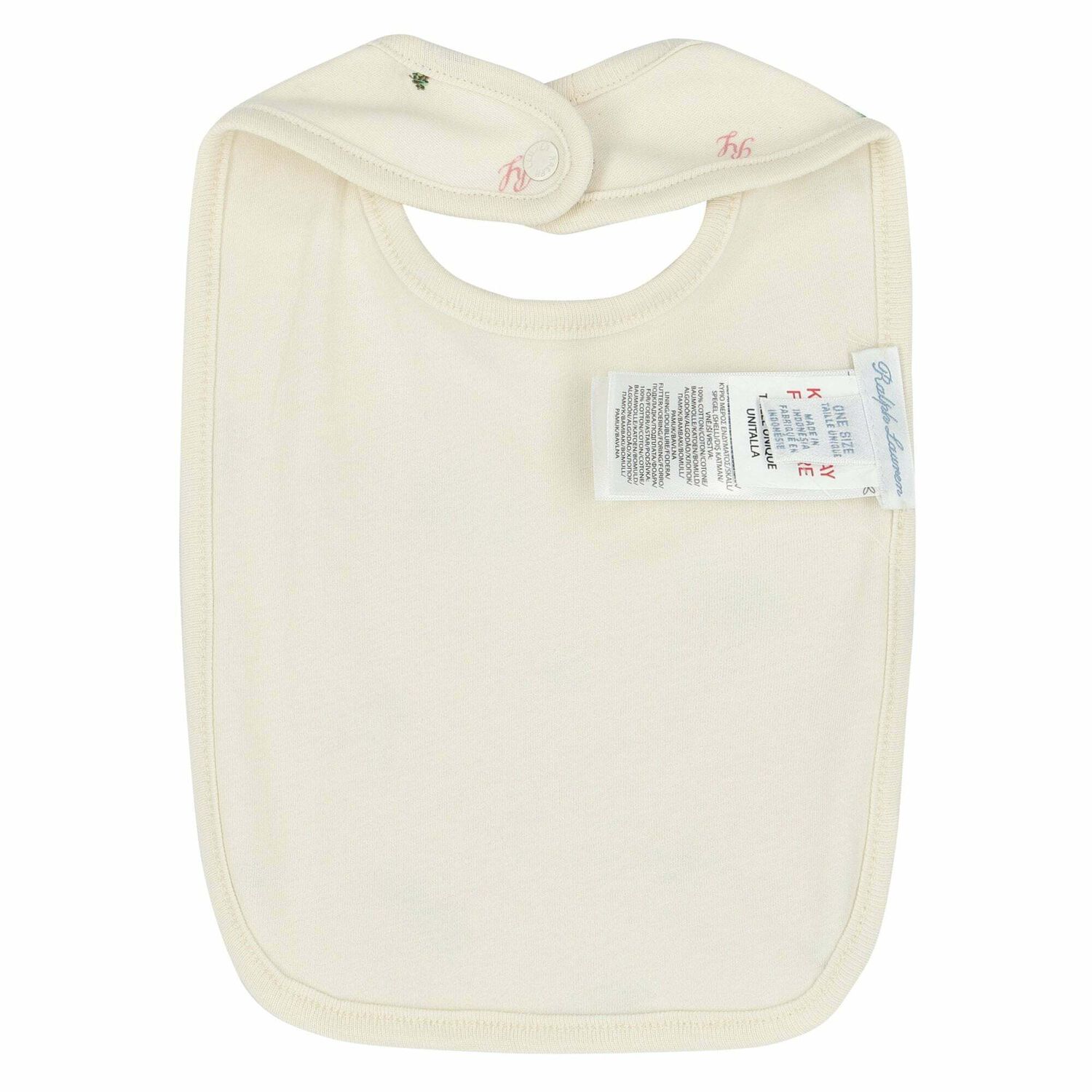 Baby Girls Ivory Bear Bib, 1, hi-res