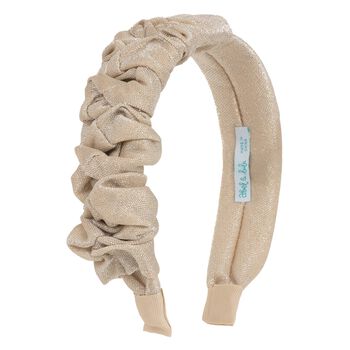 Girls Gold Ruched Headband