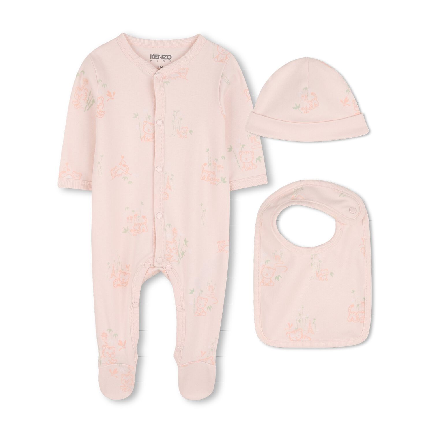 Baby Girls Pink Tiger Babygrow Gift Set, 1, hi-res