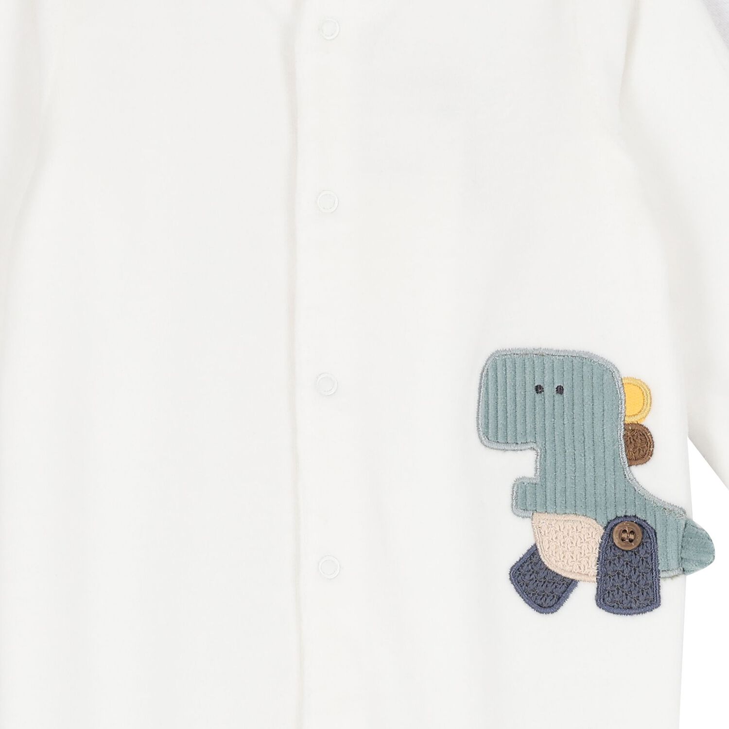 Baby Boys White & Green Dinosaur Babygrows ( 2-Pack ), 1, hi-res