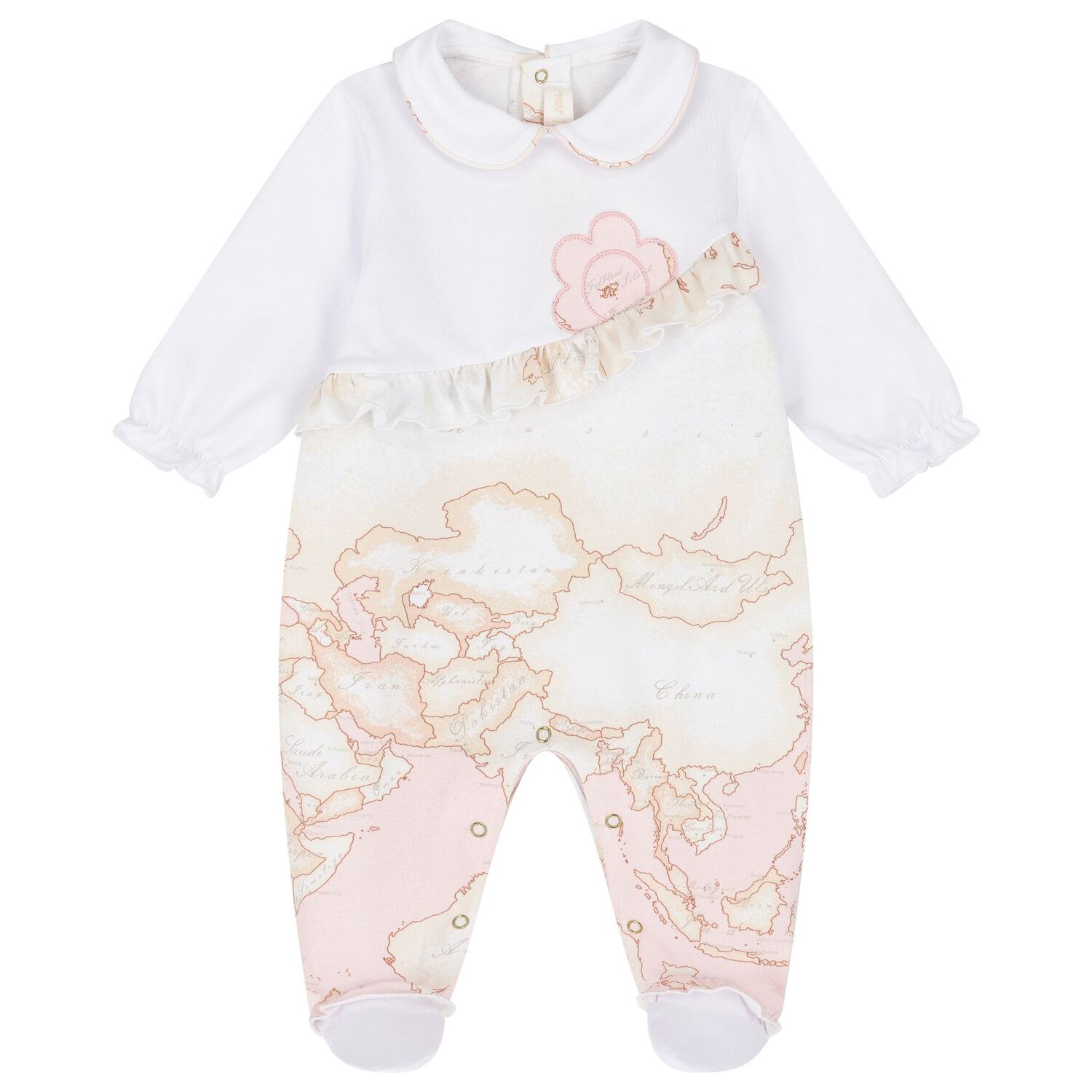Baby Girls White & Pink Geo Map Babygrow Gift Set, 1, hi-res