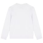 Boys White Teddy Bear Logo Sweatshirt, 1, hi-res