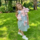 Girls Blue & Pink Flower Dress, 1, hi-res