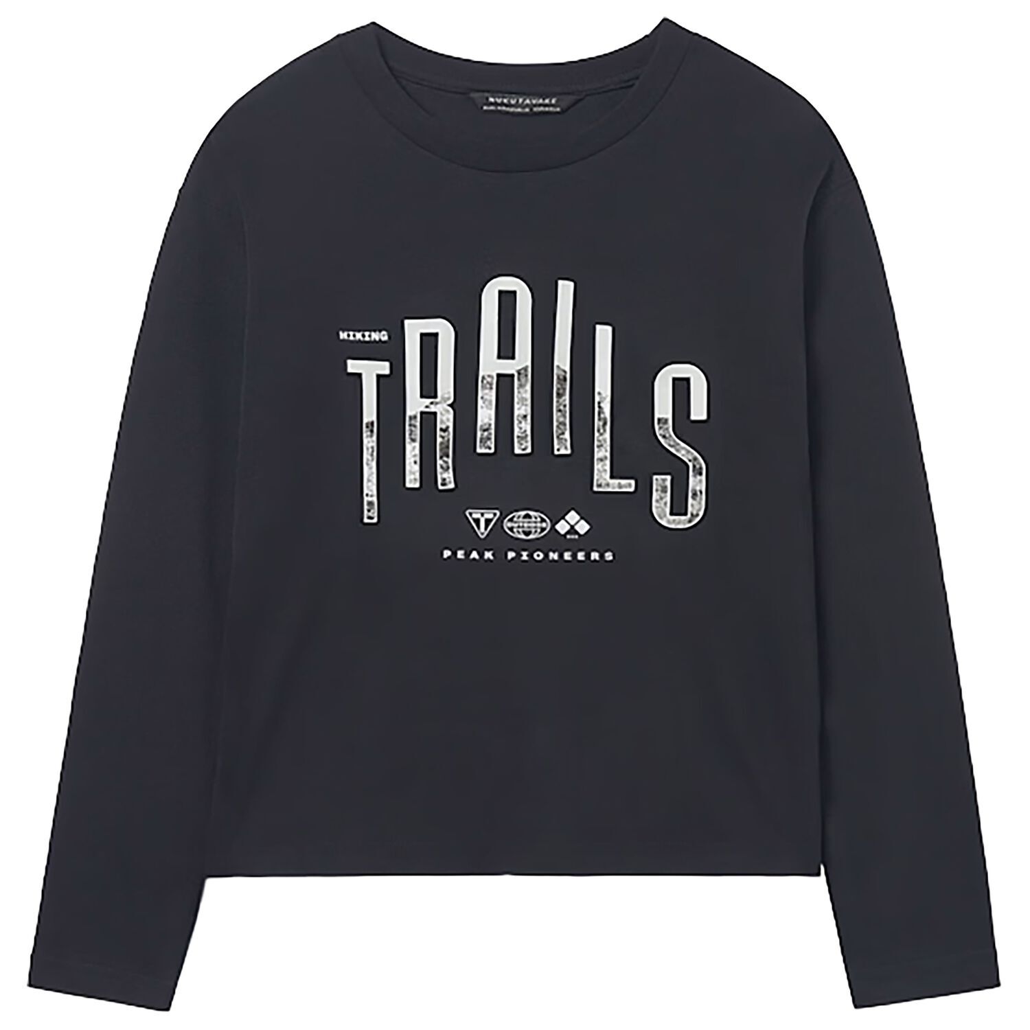 Boys Black Long Sleeve Top, 1, hi-res