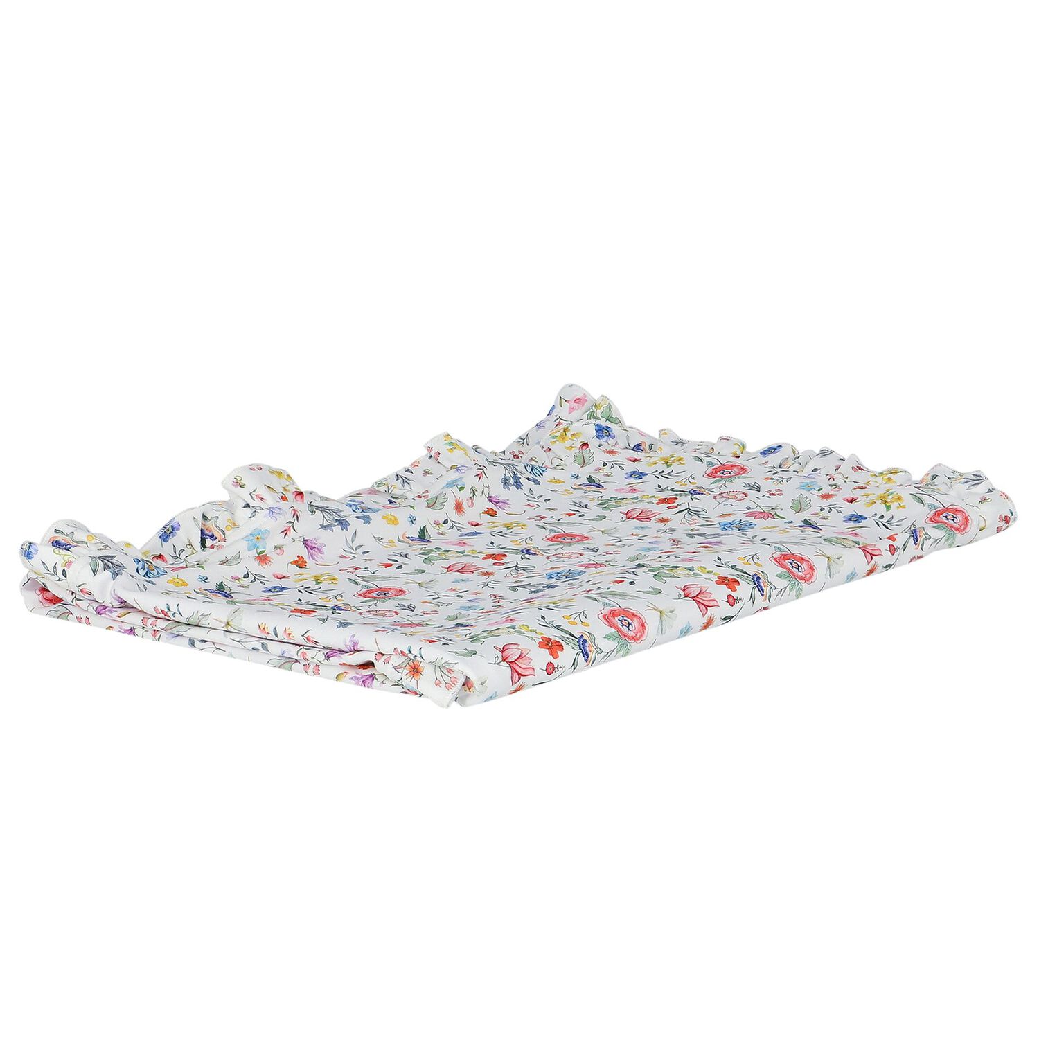 Baby Girls White Floral Blanket, 1, hi-res image number null
