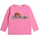 Girls Pink Sequin Logo Top, 1, hi-res