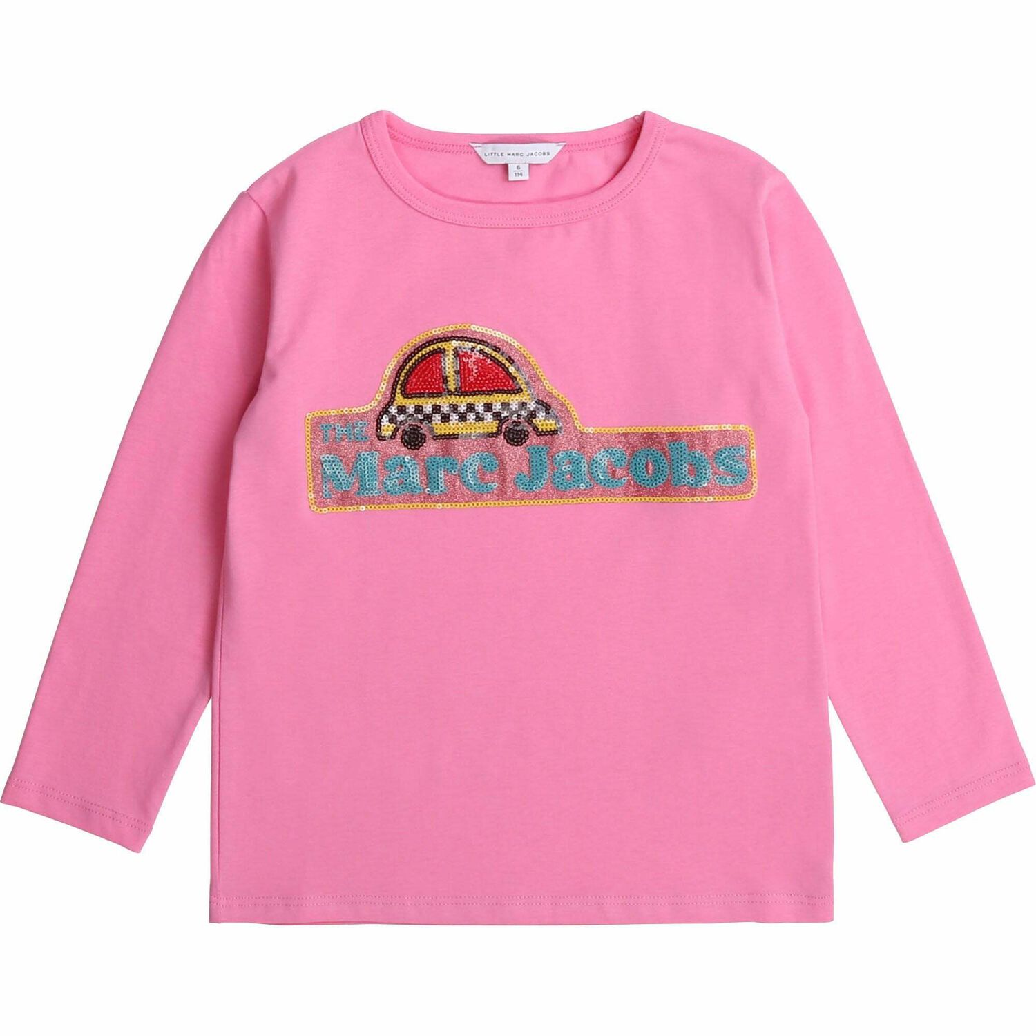 Girls Pink Sequin Logo Top, 1, hi-res image number null