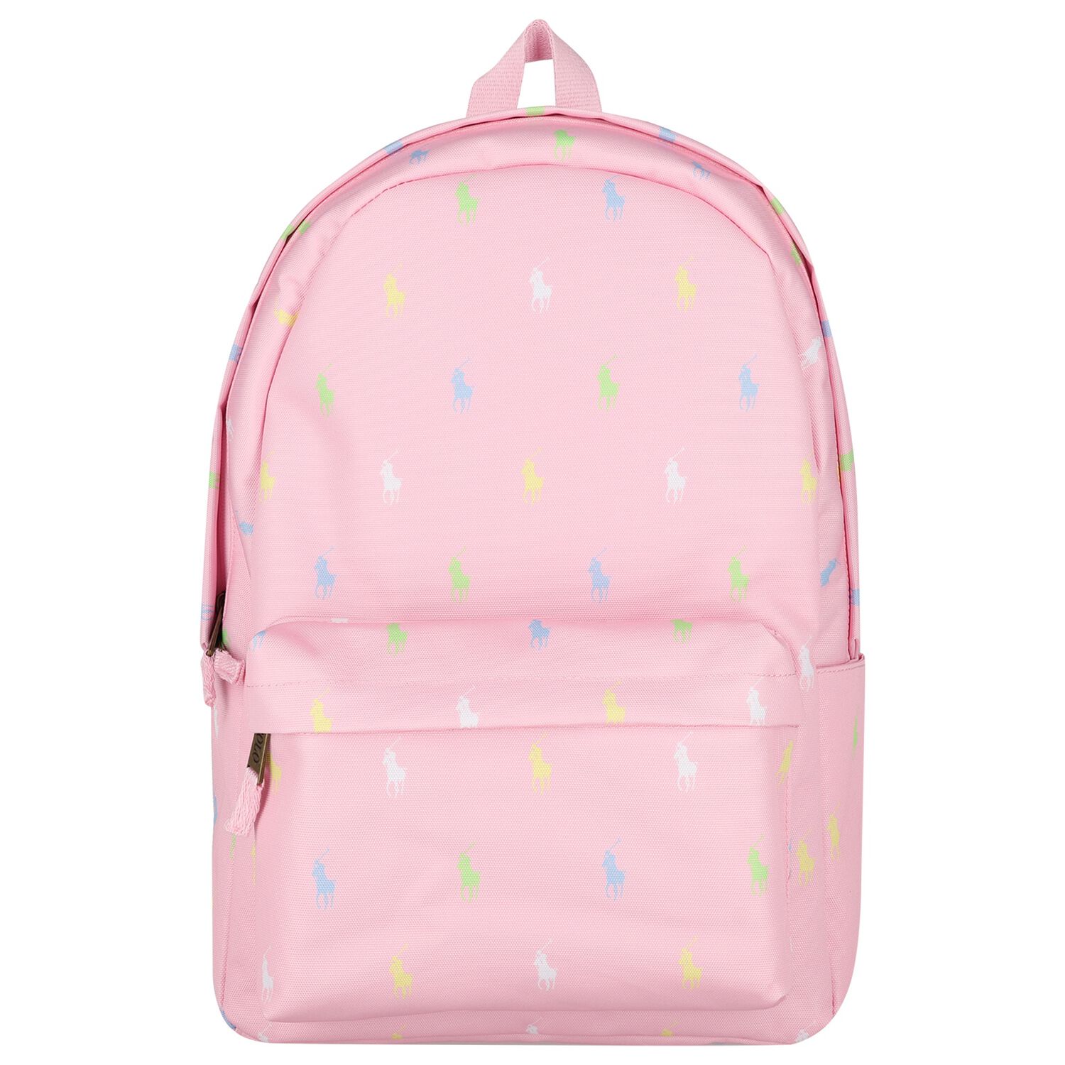 Girls Pink Canvas Pony Logo Backpack ( 44cm ), 1, hi-res