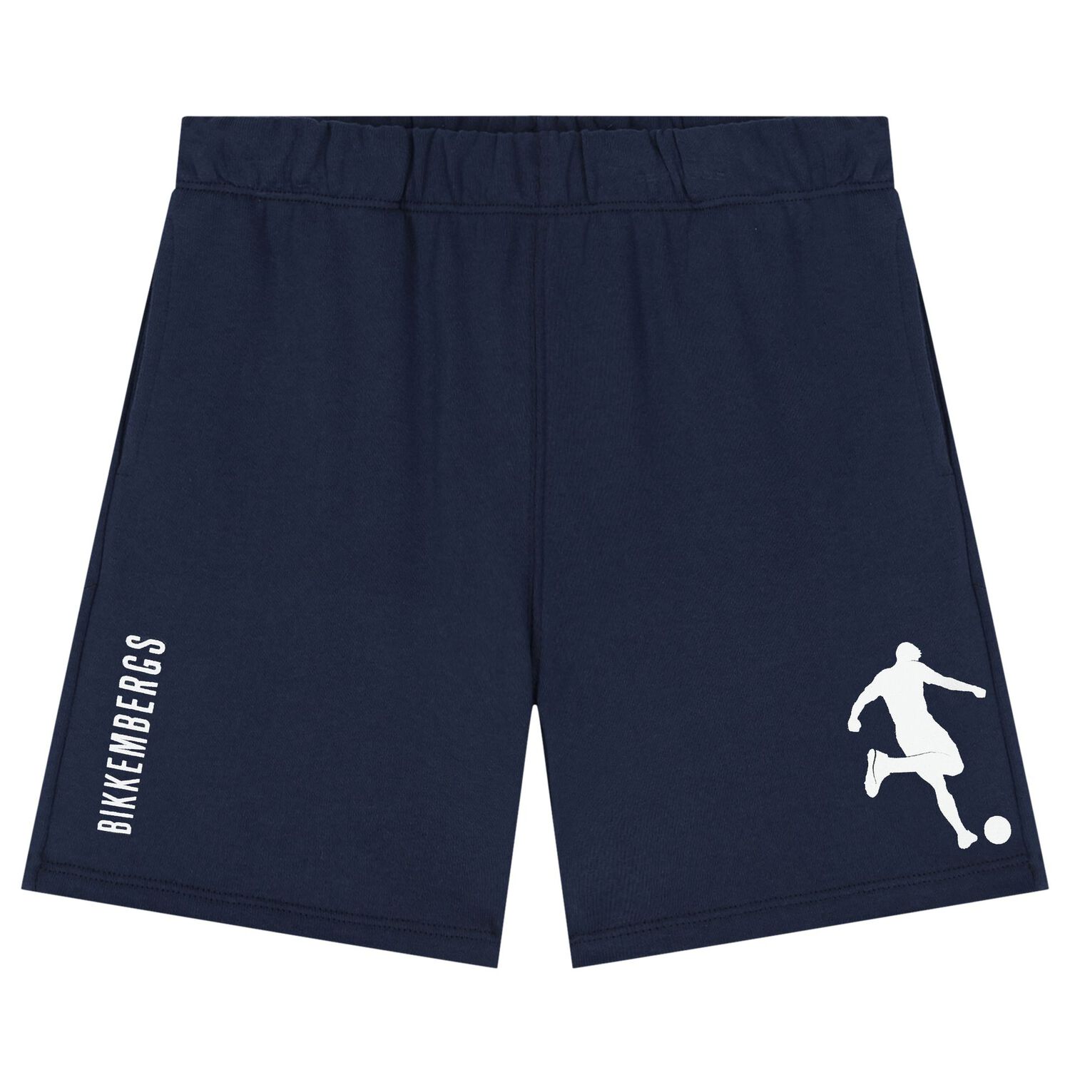 Boys White & Navy Blue Logo Shorts Set, 1, hi-res image number null