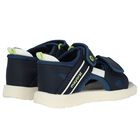Younger Boys Navy Blue Sandals, 1, hi-res