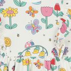 Younger Girls Ivory Ruffled Floral Dress, 1, hi-res