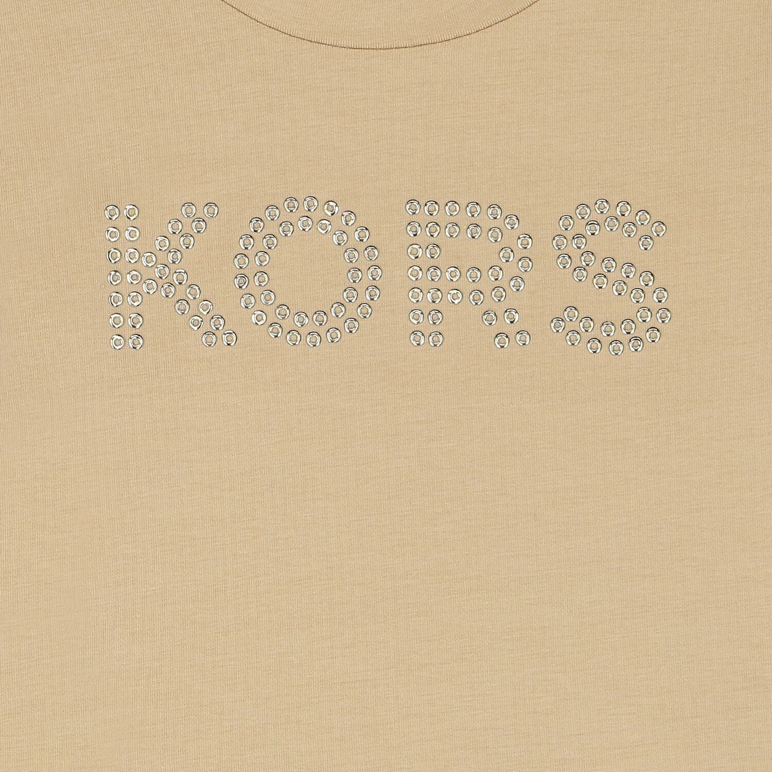 Girls Beige Logo T-Shirt, 1, hi-res image number null