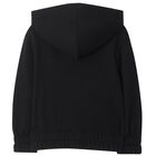 Boys Black EKD Logo Hooded Zip Up Top, 1, hi-res