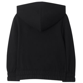 Boys Black EKD Logo Hooded Zip Up Top