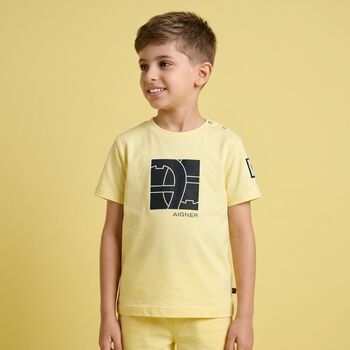 Younger Boys Yellow Logo T-Shirt