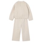 Girls Beige Teddy Bear Tracksuit, 1, hi-res