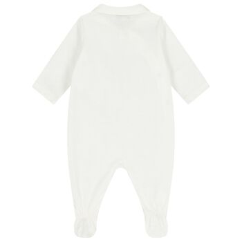 White Logo Babygrow