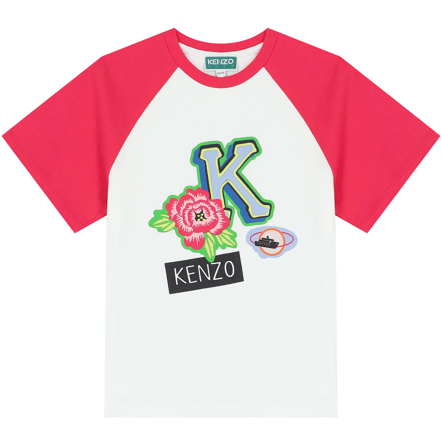 Girls White & Pink Logo T-Shirt, 1, hi-res
