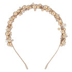 Girls Gold Embellished Pearl & Crystal Headband, 1, hi-res