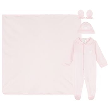Baby Girls Pink Teddy Bear Babygrow Gift Set