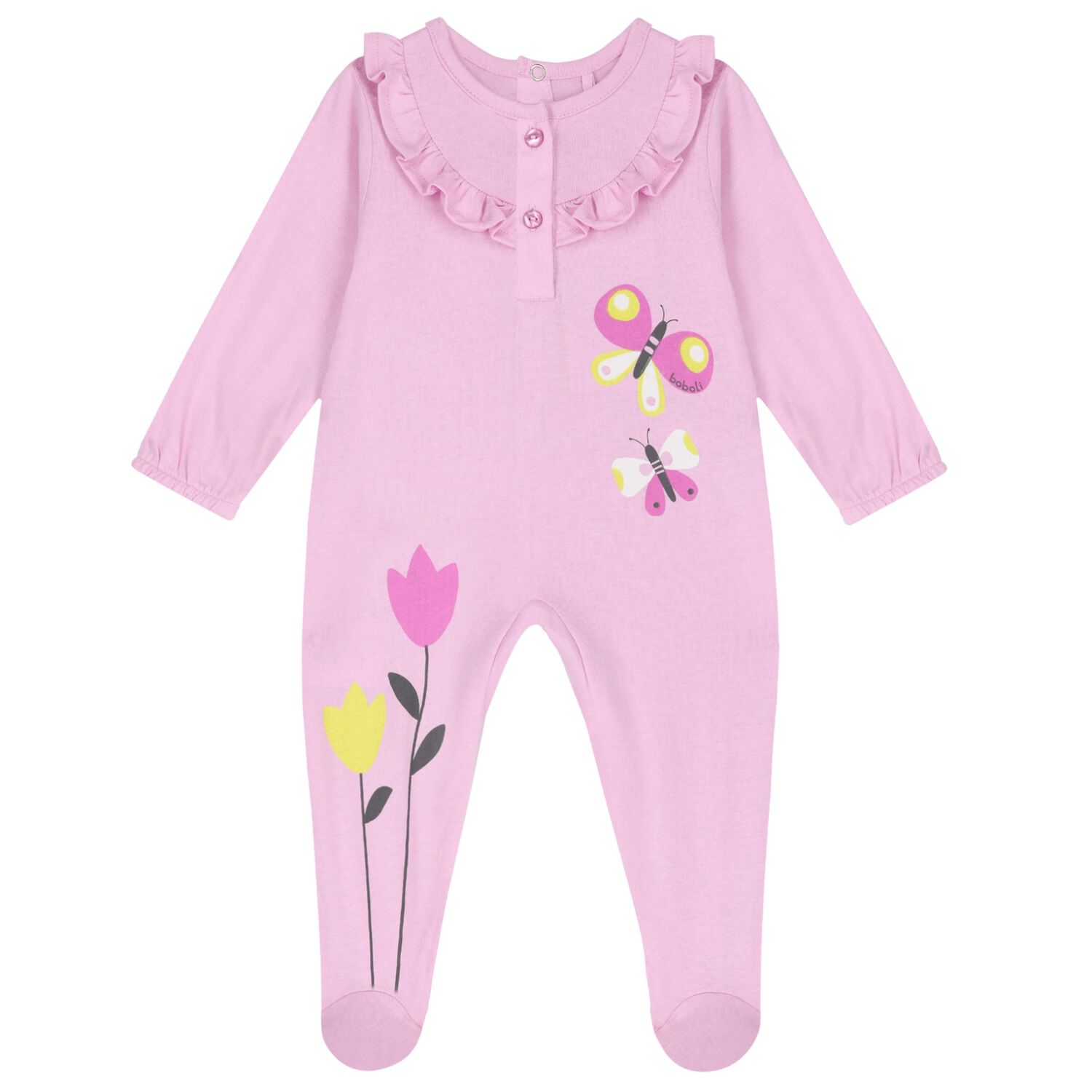 Baby Girls Pink Butterfly Babygrow, 1, hi-res image number null