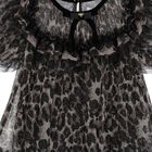 Girls Black & Beige Leopard Tulle Dress, 1, hi-res