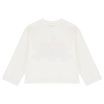 Boys White Tiger Logo Long Sleeve Top