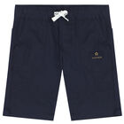 Younger Boys Navy Logo Chino Shorts, 2, hi-res