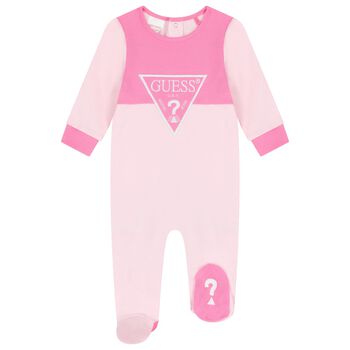 Baby Girls Pink Logo Babygrow