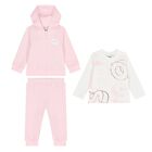 Younger Girls Pink & White Logo Tracksuit Set, 1, hi-res