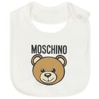 Ivory Teddy Bear Logo Hat & Bib Baby Gift Set, 1, hi-res