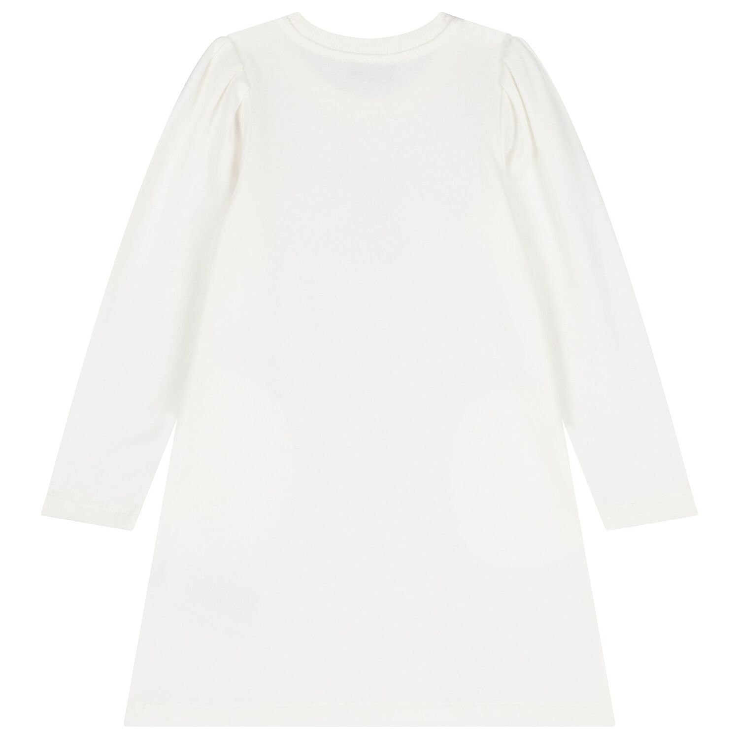 Girls White Teddy Bear Logo Dress, 4, hi-res image number null